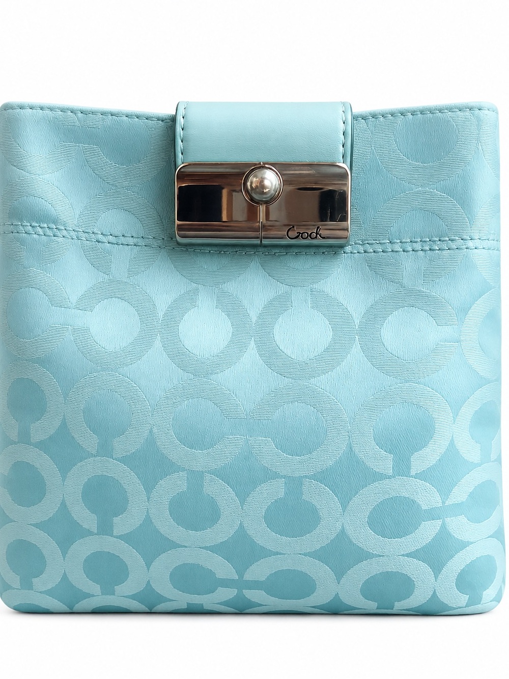Coach Kristin 2009 RARE Color Teal/Turquoise Signature SwingPack . - Picture 3 of 8